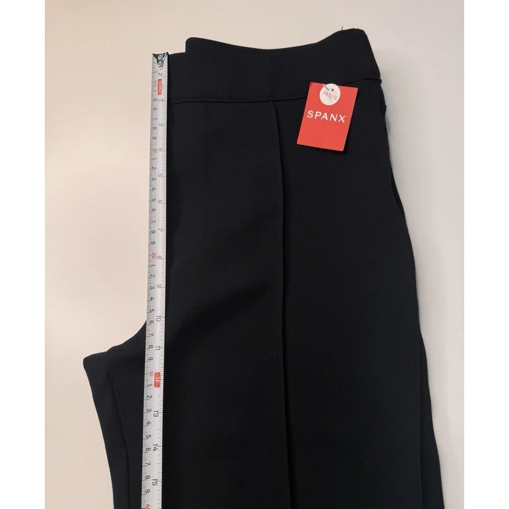 SPANX PerfectFit Ponte Flare Pants L Petite Black High Rise Pull On Trousers NWT